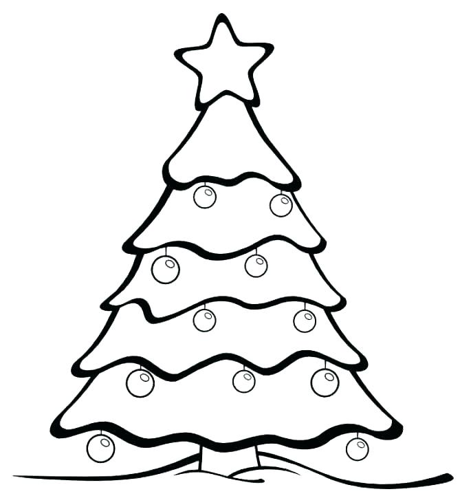 685x721 Christmas Tree Printable Coloring Page