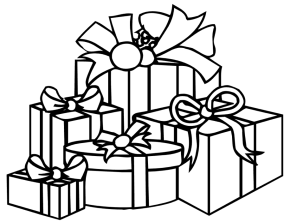 290x222 Christmas Tree Presents Coloring Book