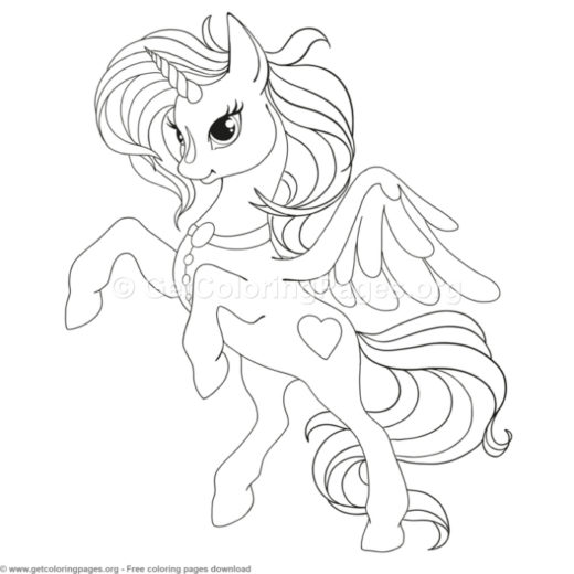 520x520 Christmas Unicorn Coloring Pages