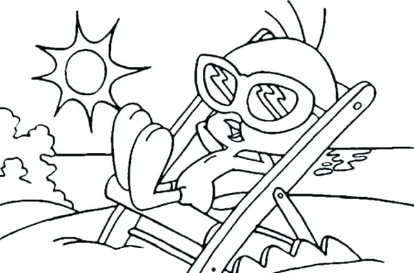 600x396 A Happy Summer Beach Vacation Coloring Page Download Print A Happy