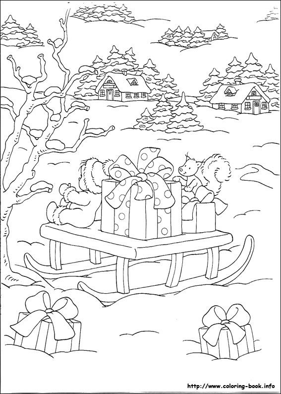 Christmas Village Coloring Pages