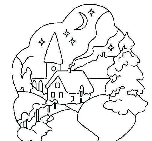 505x470 Christmas Village Coloring Pages Crew Free Printable Christmas