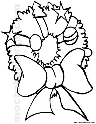 325x420 Printable Christmas Puffy Wreath Coloring Page