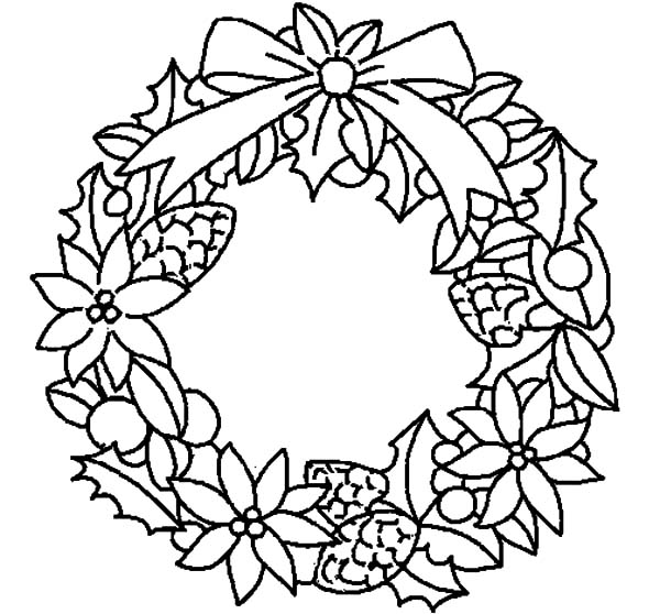 600x558 Wreath Coloring Page