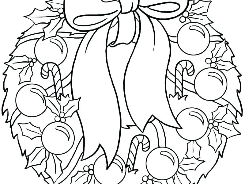 800x600 Christmas Wreath Coloring Pages Pdf Christmas Wreath Coloring