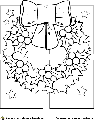 331x423 Christmas Wreath Coloring Page
