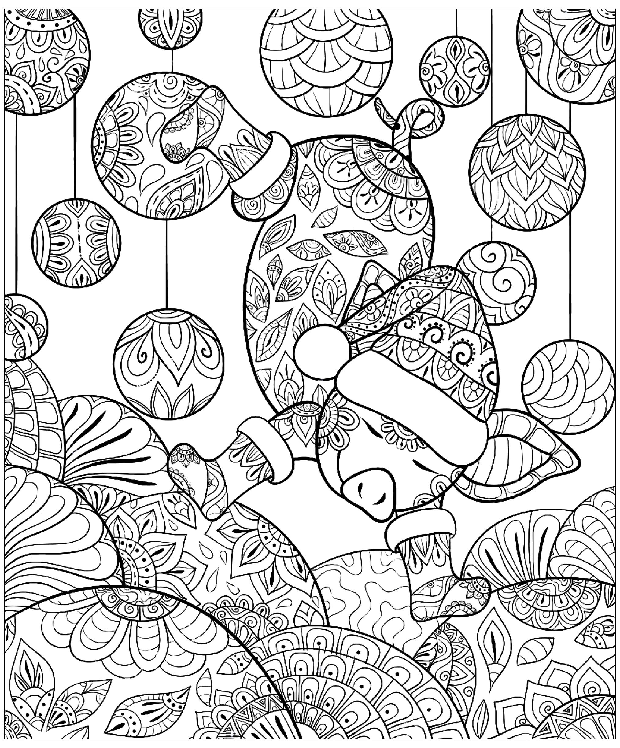 2028x2447 Pig Christmas Zentangle