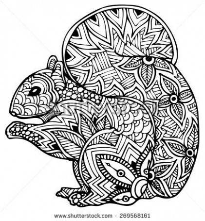 421x455 Christmas Goose With Apples Zentangle Coloring Page Free