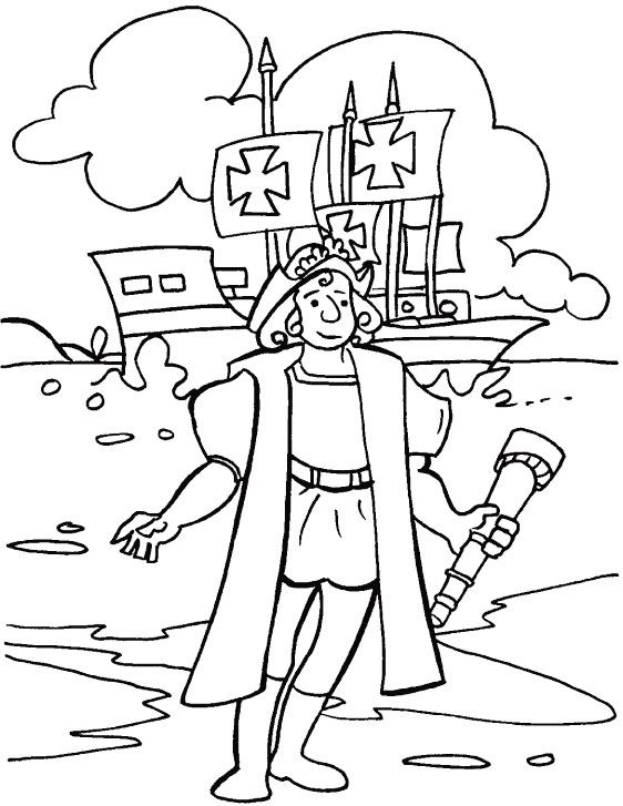 562x727 Christopher Columbus Coloring Page History