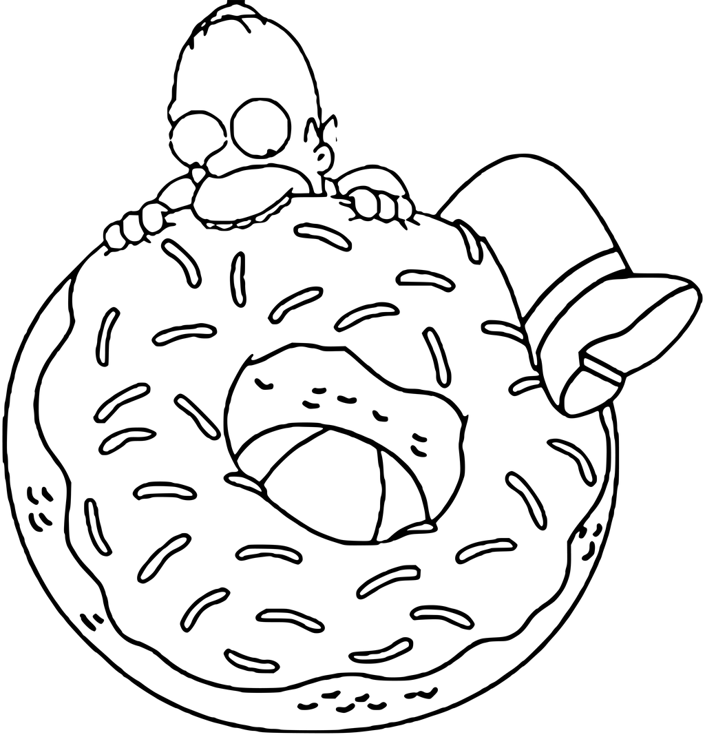 1024x1070 Donut Coloring Pages