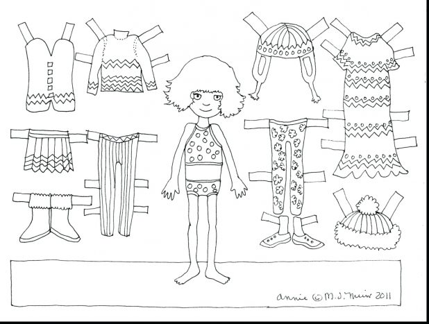 618x467 Lofty Inspiration Paper Doll Coloring Pages Printable Marvelous