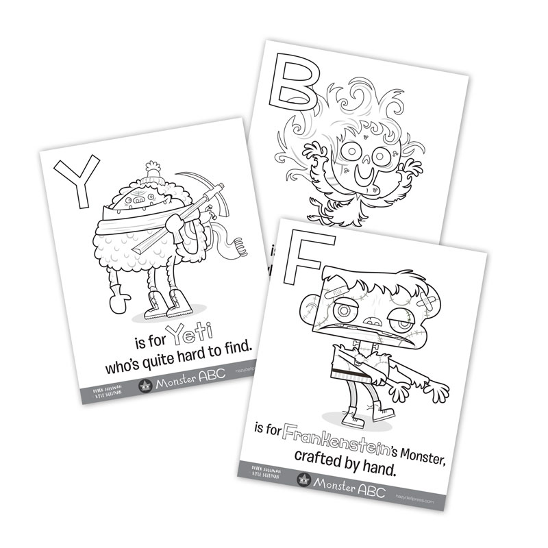800x800 Monster Abc Coloring Pages Hazy Dell Press