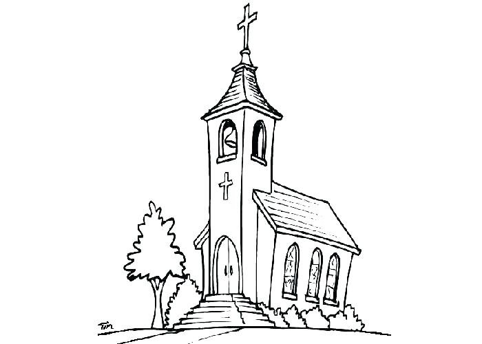 700x500 Church Coloring Page Church With Stained Glass Window Coloring