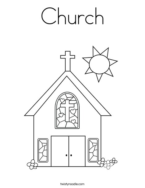 468x605 Church Coloring Page