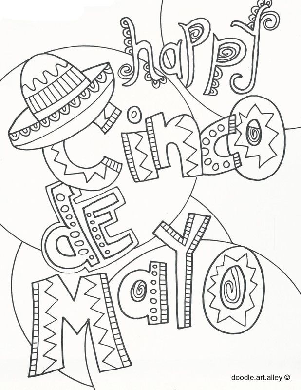 618x800 Cinco De Mayo Coloring Pages From Doodle Art Alley Print