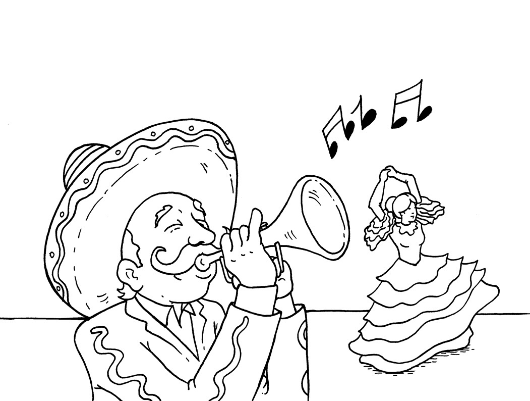 1051x794 Amazing Idea Cinco De Mayo Coloring Pages Printable To Print