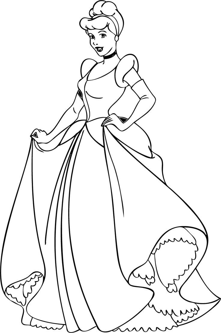 736x1108 Cinderella Coloring Pages
