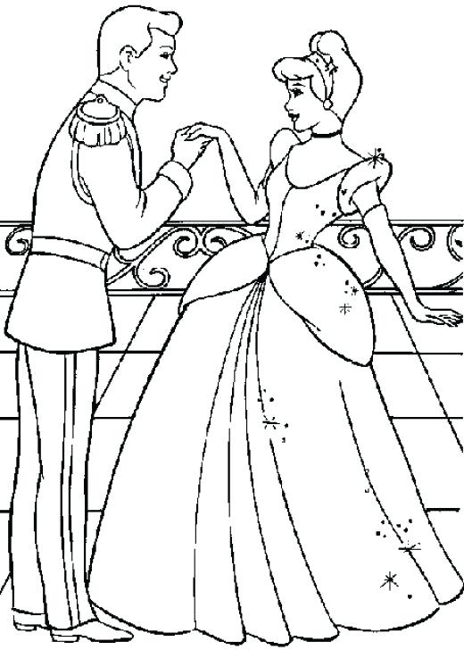 520x728 Dibujos Para Colorear Cinderella And Prince Charming Coloring