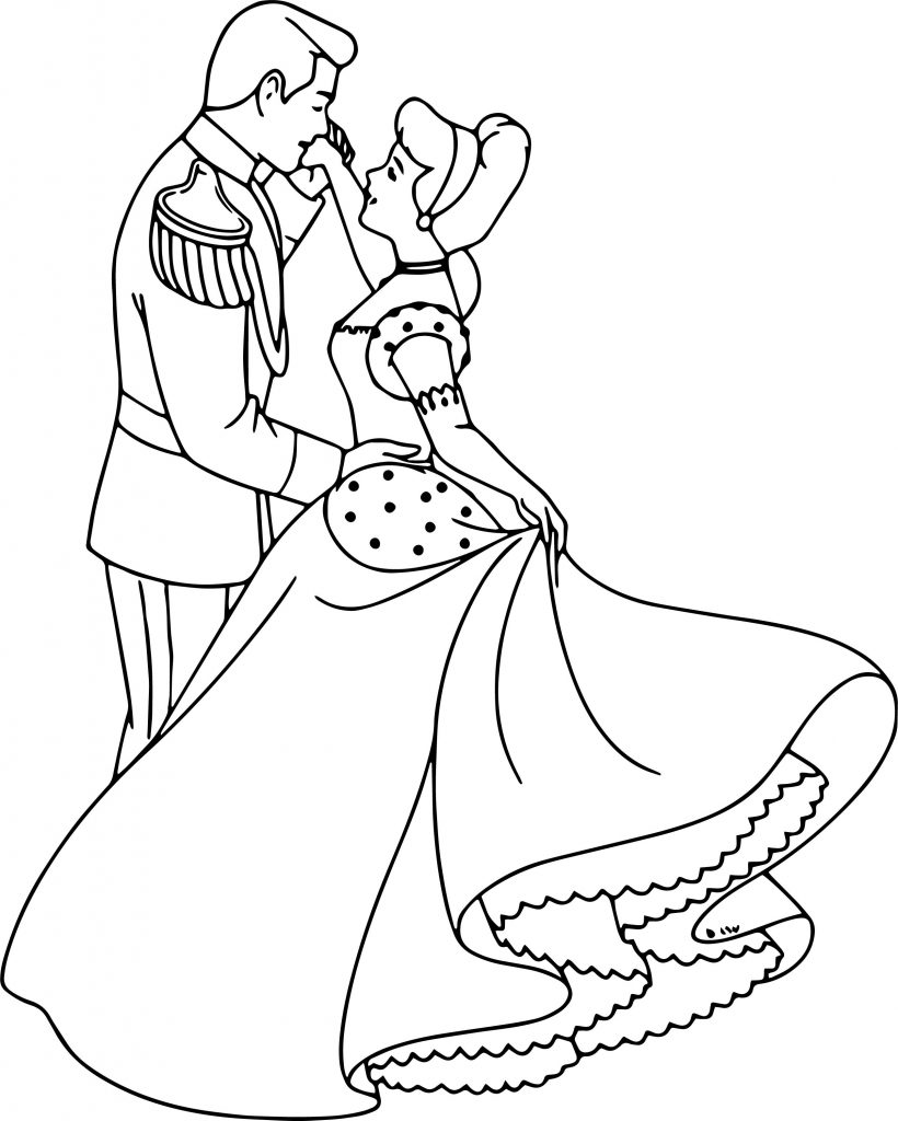 820x1024 Cinderella And Prince Night Dance Charming Coloring Pages