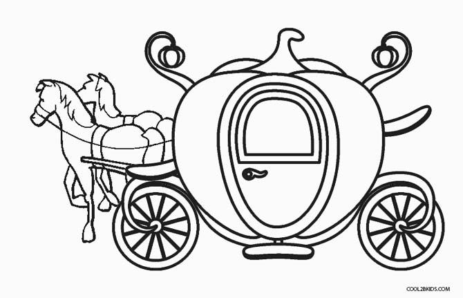 670x431 Cinderella Carriage Coloring Page