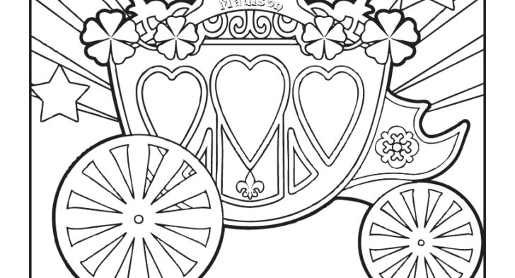 728x393 Cinderella Carriage Coloring Pages Princess Carriage Coloring Page