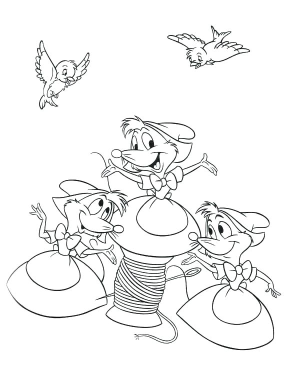600x746 Cinderella Coloring Page Color Pages Three Little Happy Mice