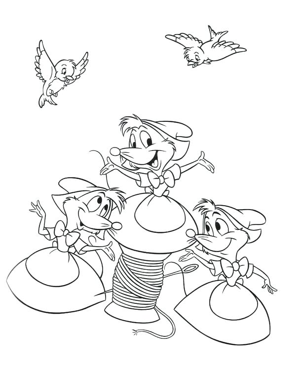 600x746 Cinderalla Coloring Pages Three Little Happy Mice In Coloring Page