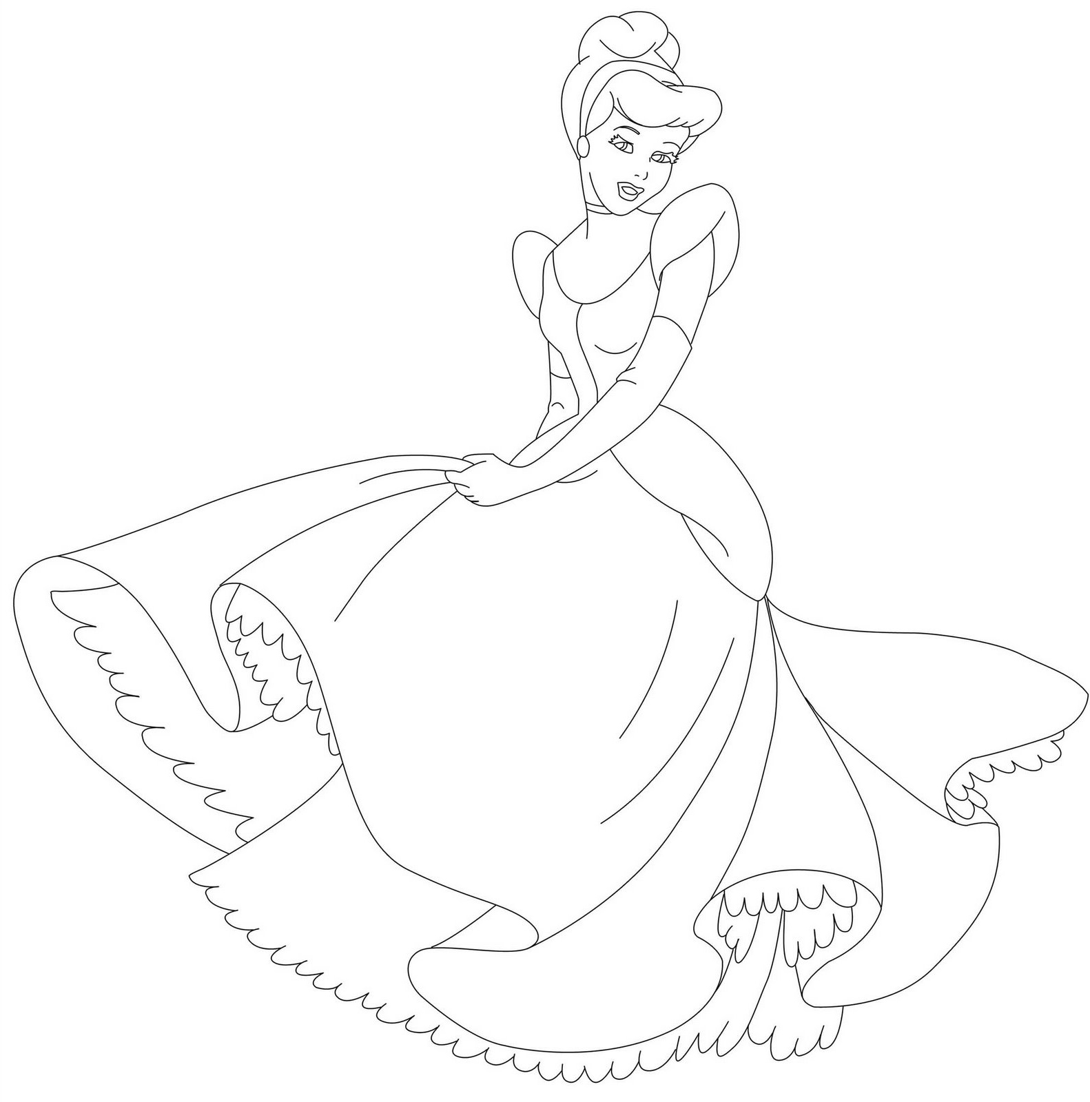 1582x1600 Disney Princess Coloring Pages Cinderella, Walt Disney Coloring