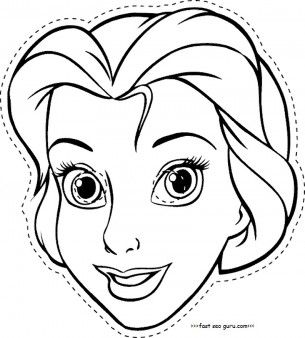 305x338 Disney Princess Cinderella Face Masks Colorin In Template