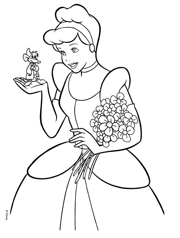 606x800 Cinderella Coloring Picture