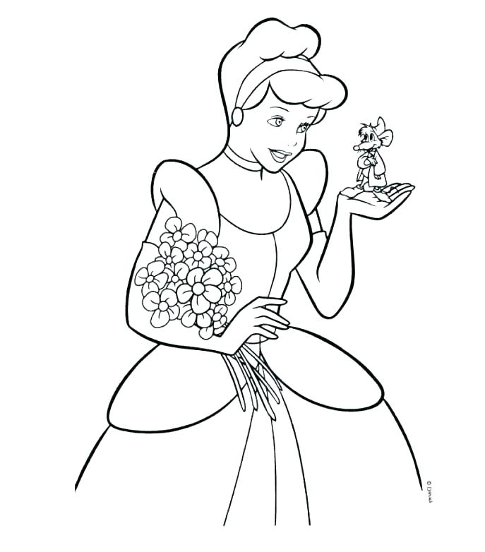 687x782 Printable Cinderella Coloring Pages