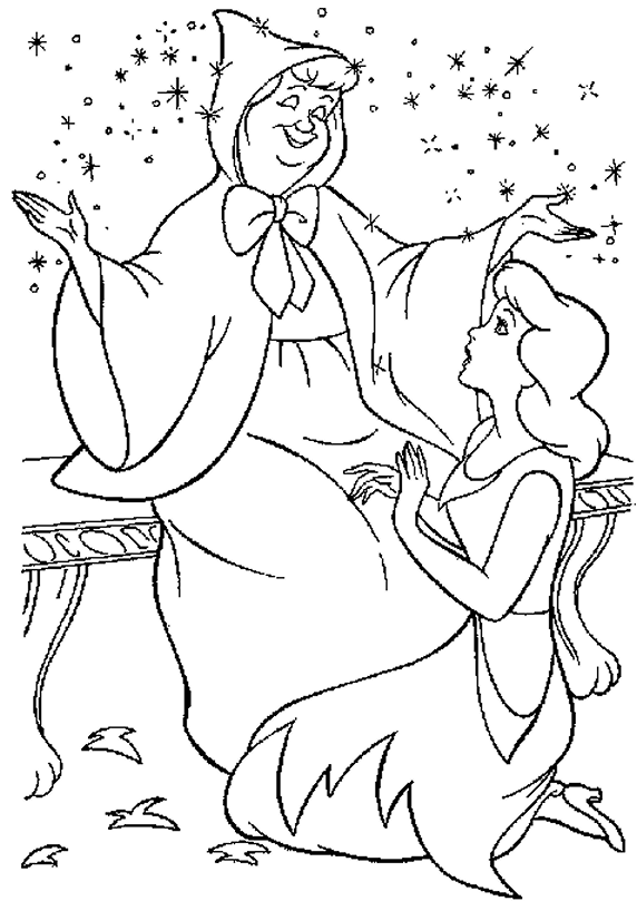 572x818 Cinderella Fairy Godmother Coloring Pages