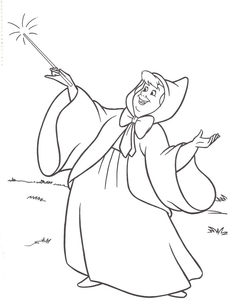 784x1024 Cinderella Fairy Godmother Coloring Pages