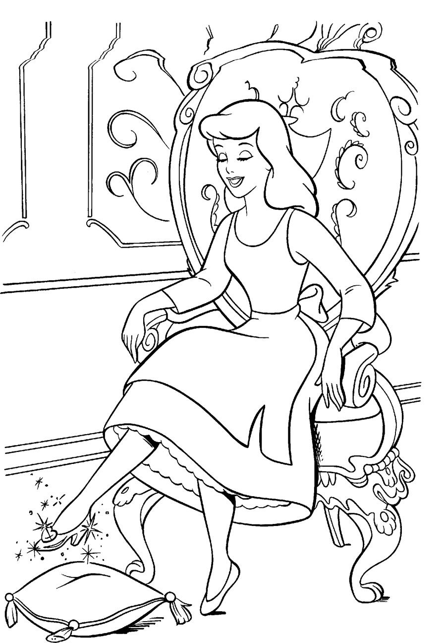900x1296 Cinderella Try The Glass Slipper Coloring Page Cinderella