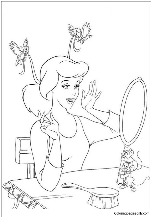 614x881 Cinderella Mice Coloring Page