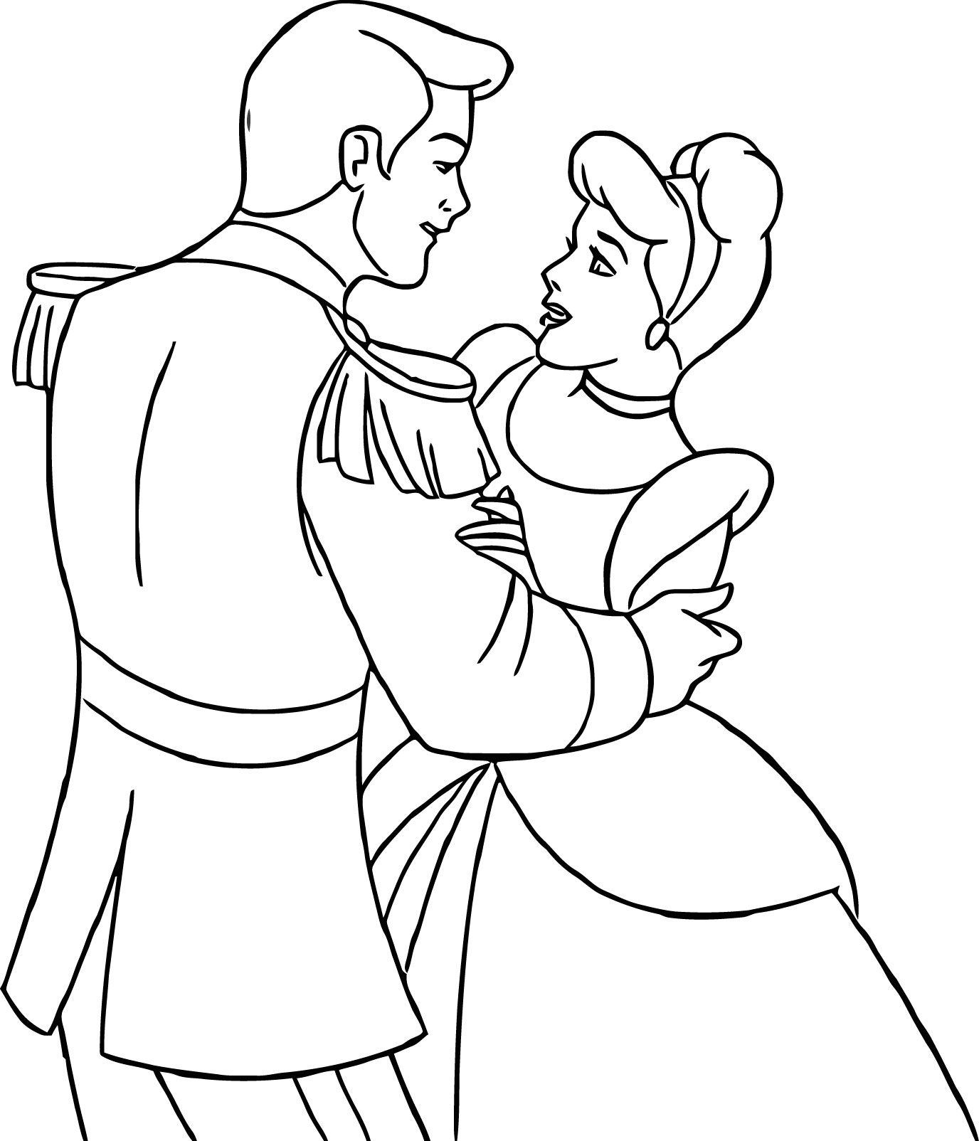 1376x1604 Cinderella And Prince Charming Coloring Pages