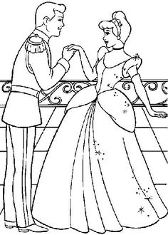 236x330 Disney Princess Cinderella And Prince Charming Coloring Page