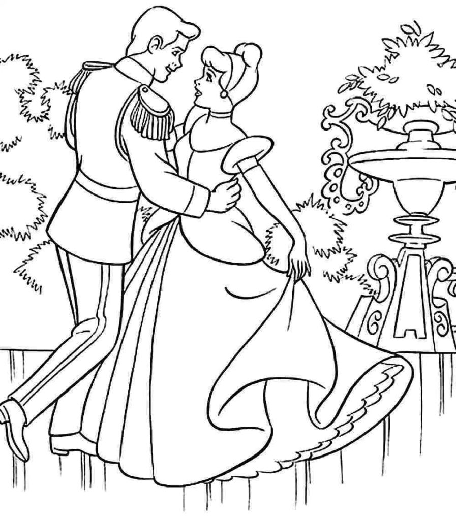 897x1024 And Prince Charming Coloring Pages In Disney Princess Cinderella