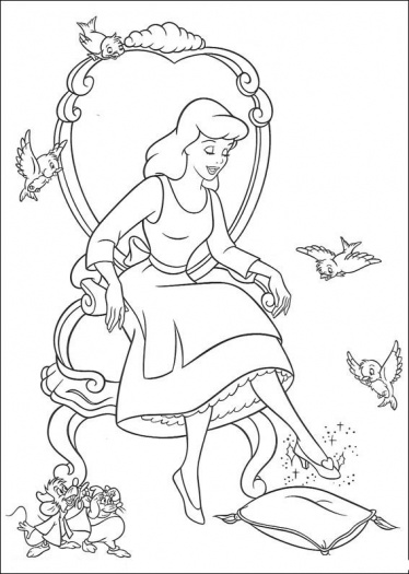 374x525 Cinderella Slipper Coloring Page Coloring Pages