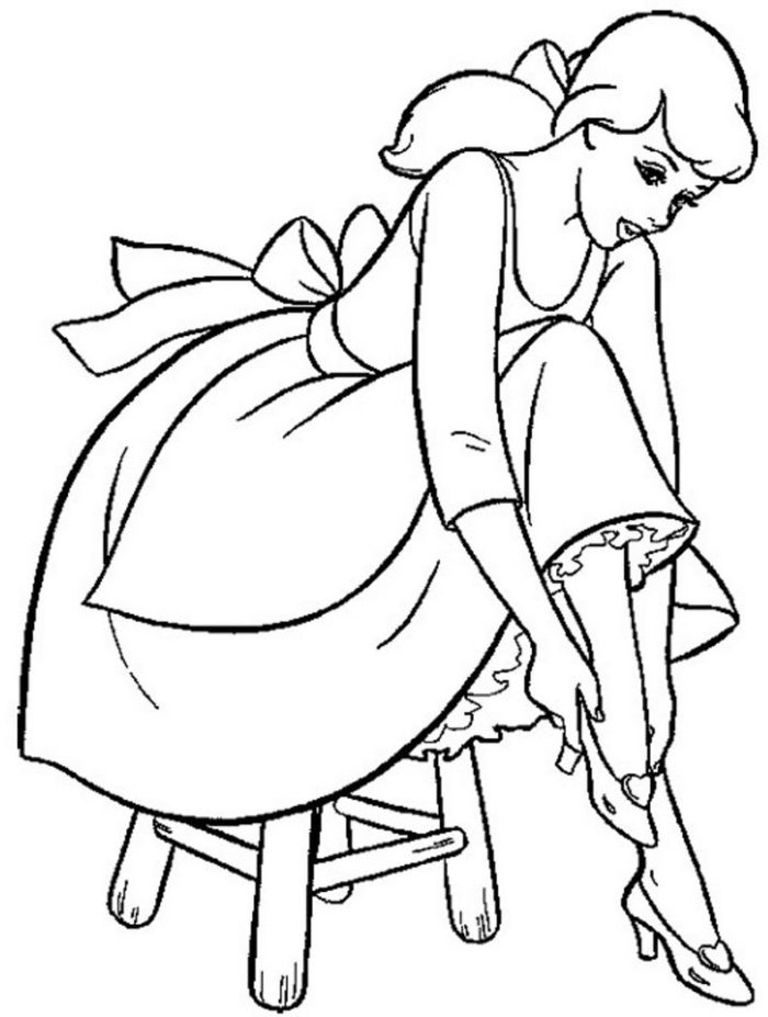 700x927 Cinderella The Cinderella Princess Coloring Pages Free, Cinderella