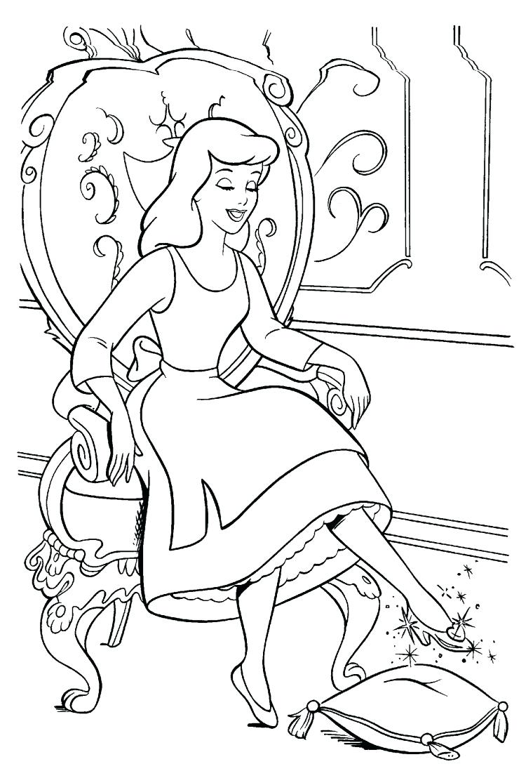 750x1098 Coloring Pages Cinderella Coloring Page Pages Free To Print