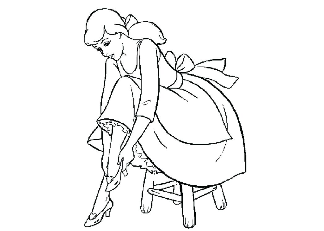 1048x749 Coloring Pages Of Cinderella Glass Slipper
