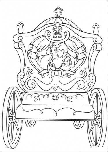 374x525 Cinderella's Wedding Cart Coloring Page Super Coloring