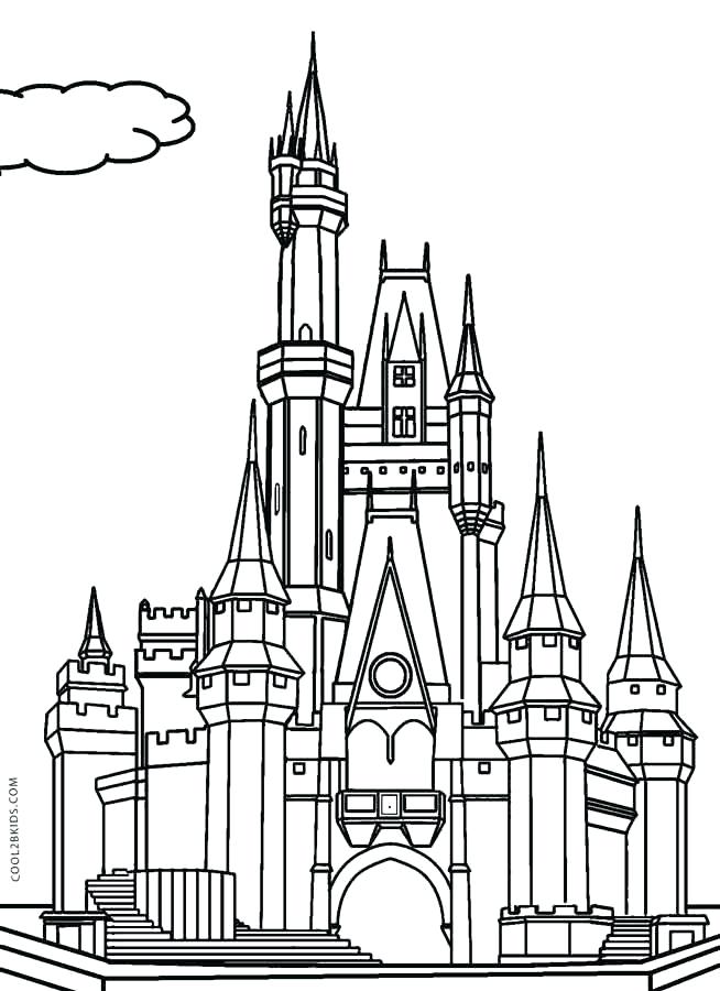 654x900 Cinderella Castle Coloring Pages Printable Page Wedding Party Free