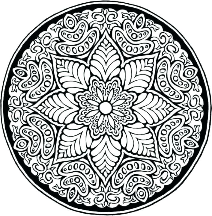 707x721 Mandala Pattern Coloring Pages