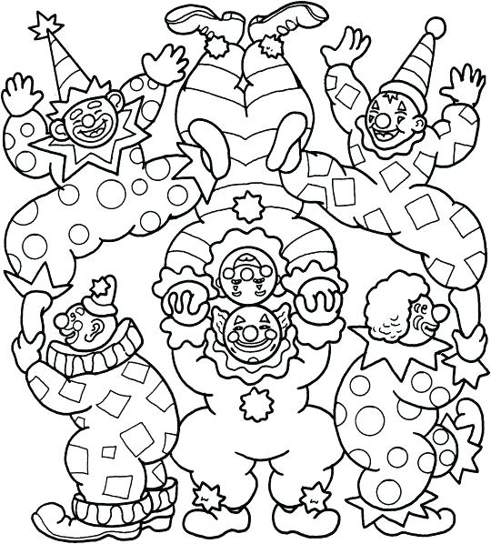 540x598 Circus Coloring Pages Circus Coloring Pages Acrobatic Clowns Jojo