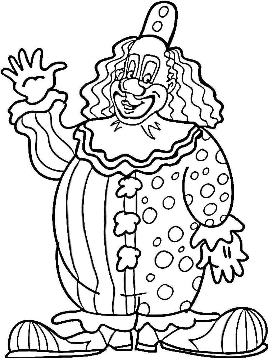 1024x1367 Clown Clipart Coloring Page