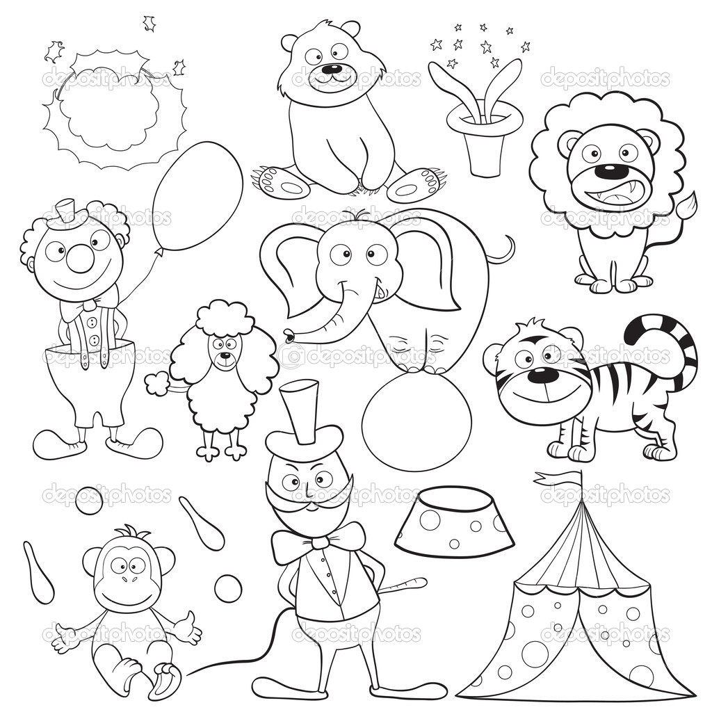 1024x1024 Coloring Pictures Of Circus Animals Preschool To Funny Draw Pages