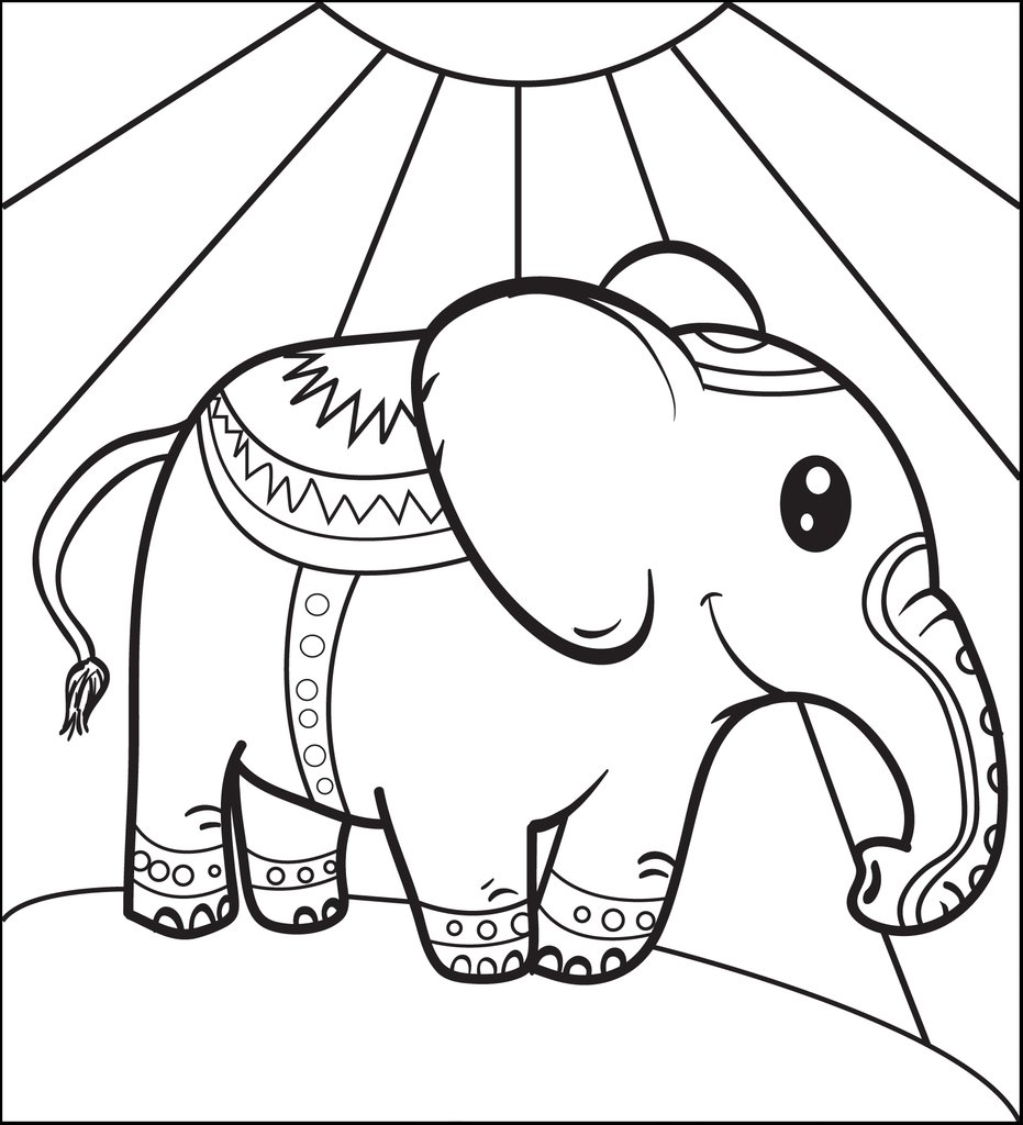 931x1024 Free, Printable Circus Elephant Coloring Page For Kids Supplyme
