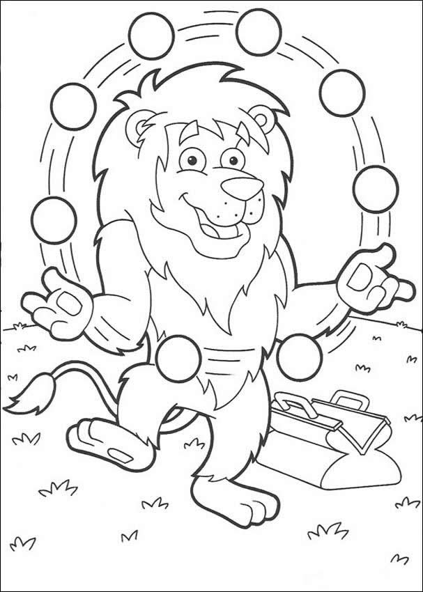 607x850 Juggling Lion Coloring Pages